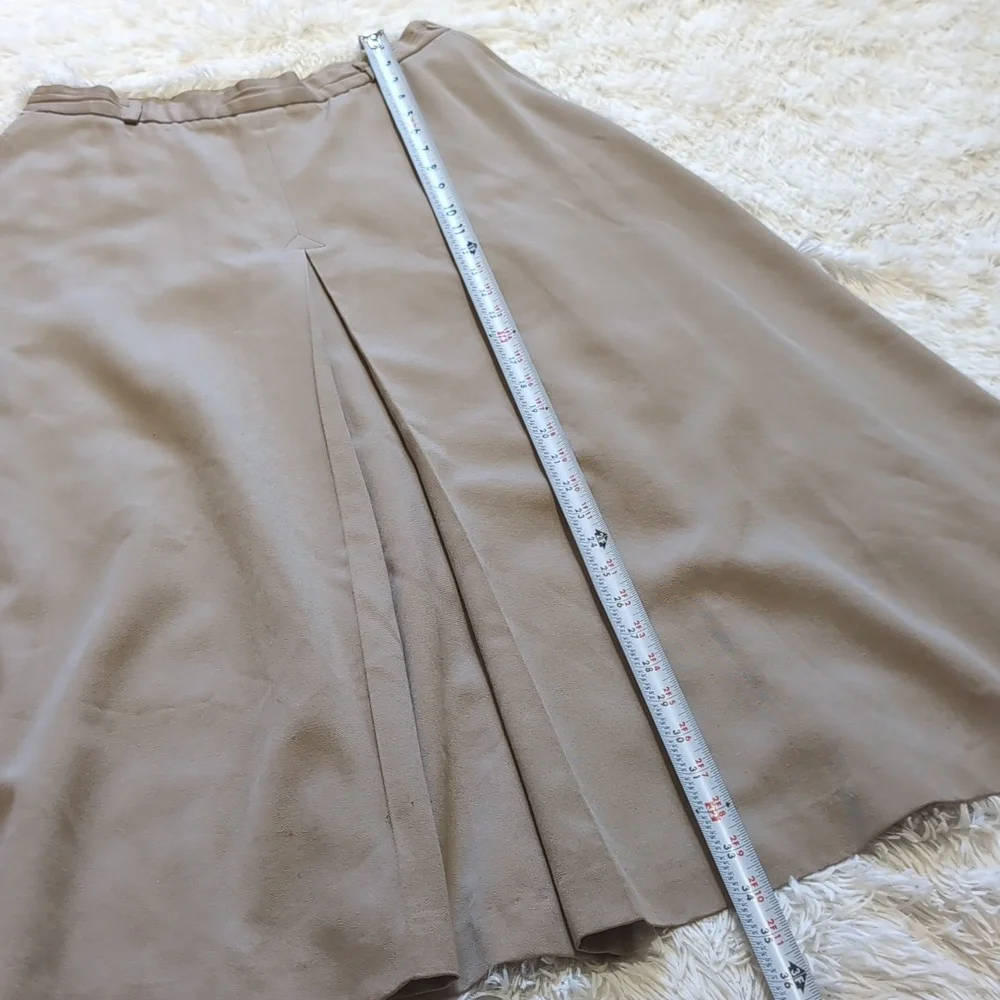 90s Vintage Ralph Lauren 100% Wool Inverted Pleat Pocket Midi Skirt - Picture 10 of 10